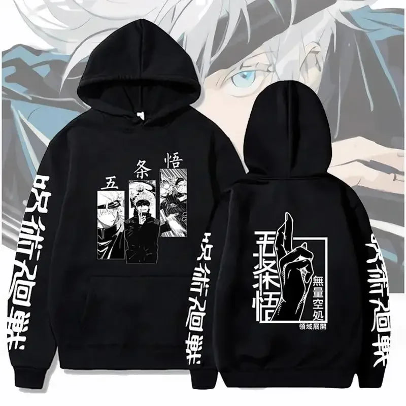 Jujutsu Kaisen Gojo Fleece Hoodie | Harajuku Winter Pullover