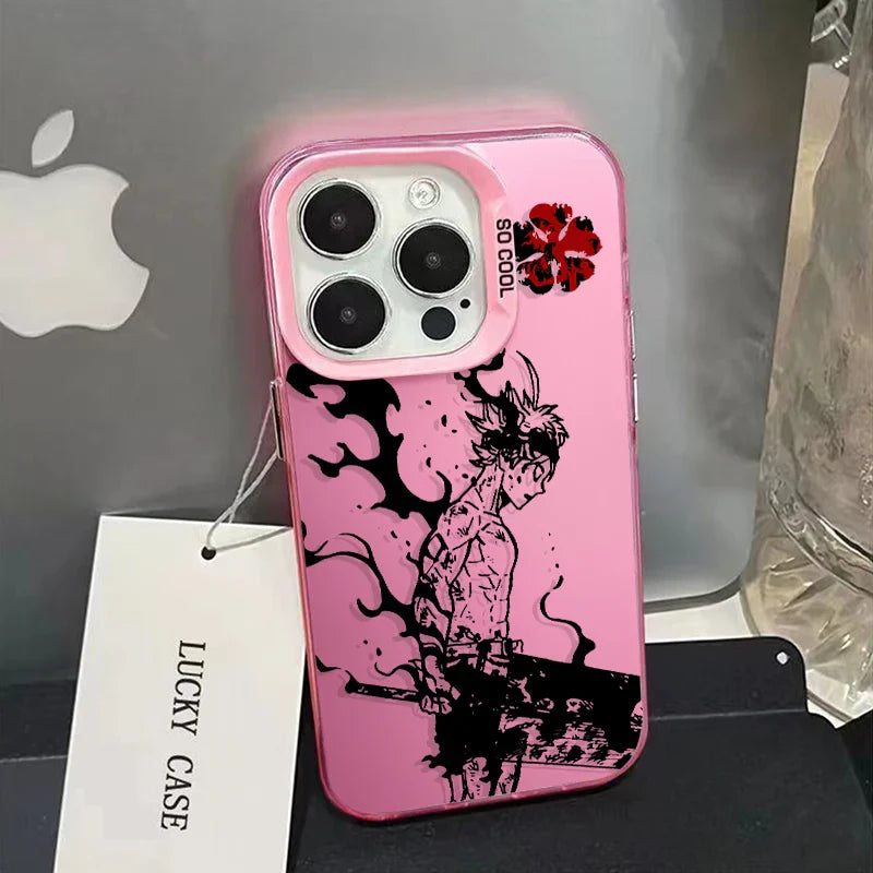 Black Clover Anime iPhone Case | Silver Plated Cover