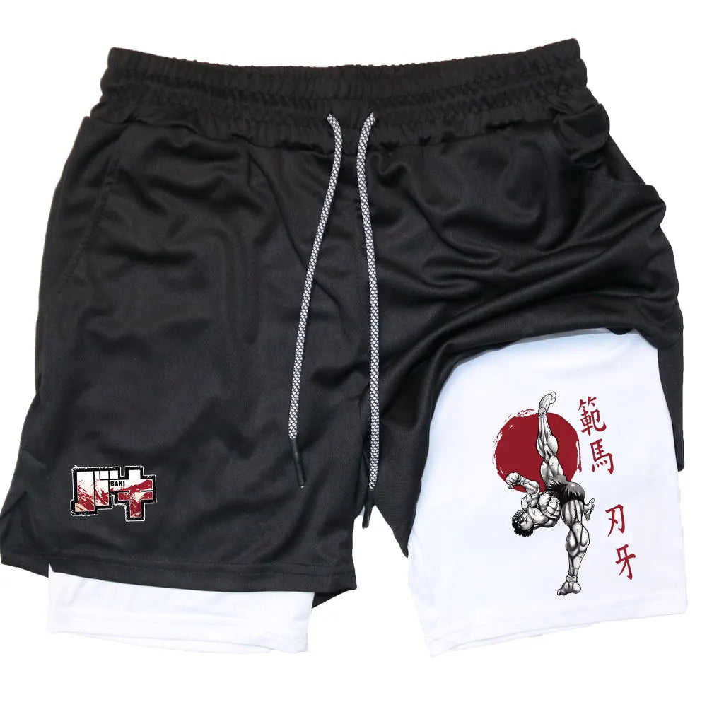 Baki Hanma 2-in-1 Gym Shorts | Compression Performance Shorts