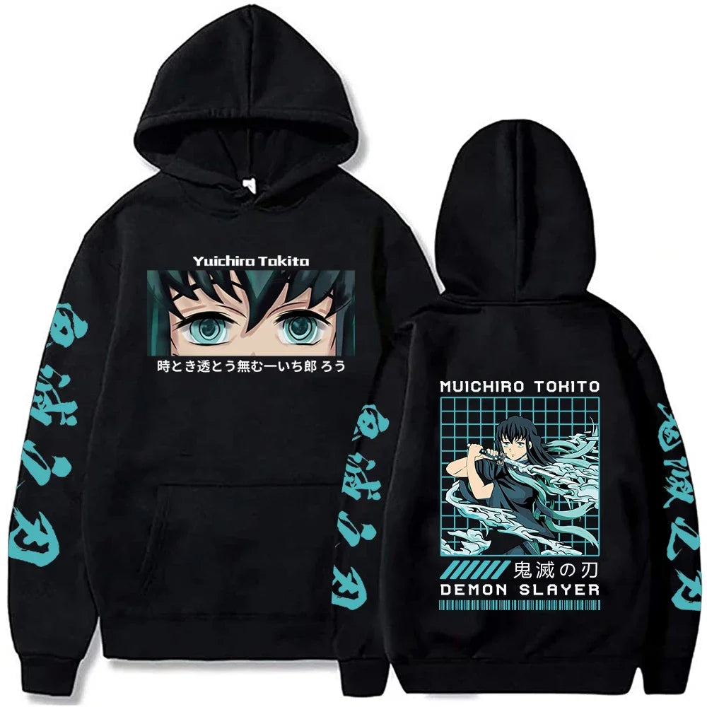 Demon Slayer Muichiro Tokito Graphic Hoodie | Plus Size Harajuku