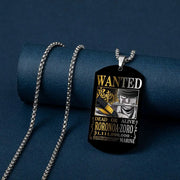 Anime One Piece Metal Necklace  New Bounty Wanted Posters