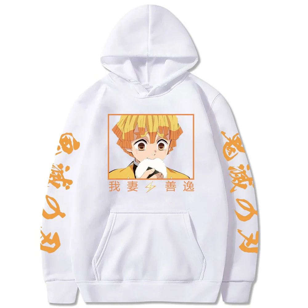 Demon Slayer Rengoku Loose Harajuku Hoodie | Anime Sweatshirt