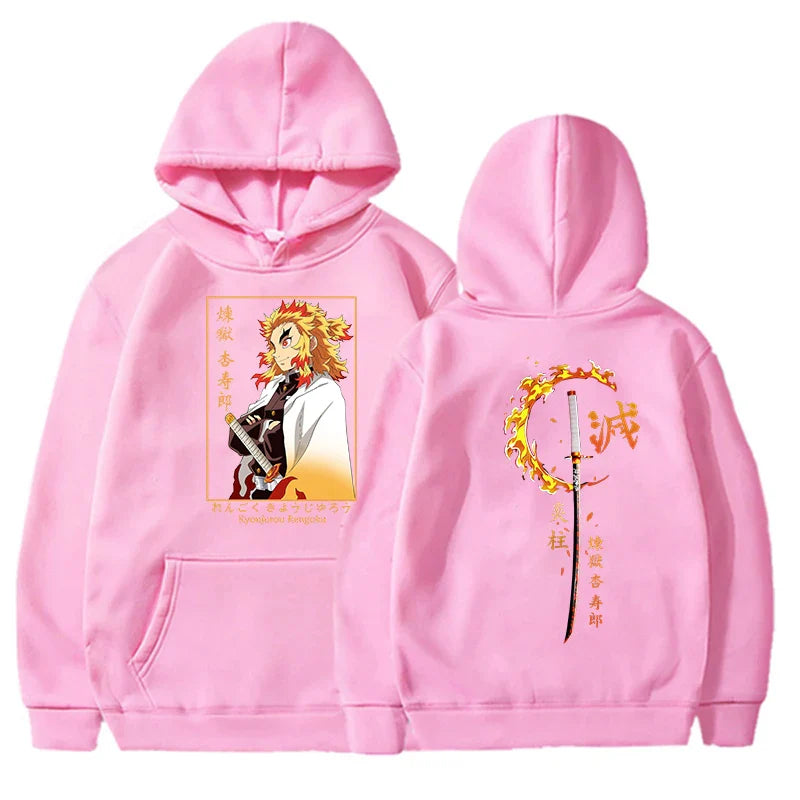 Demon Slayer Rengoku Unisex Hoodie | Harajuku Anime Pullover