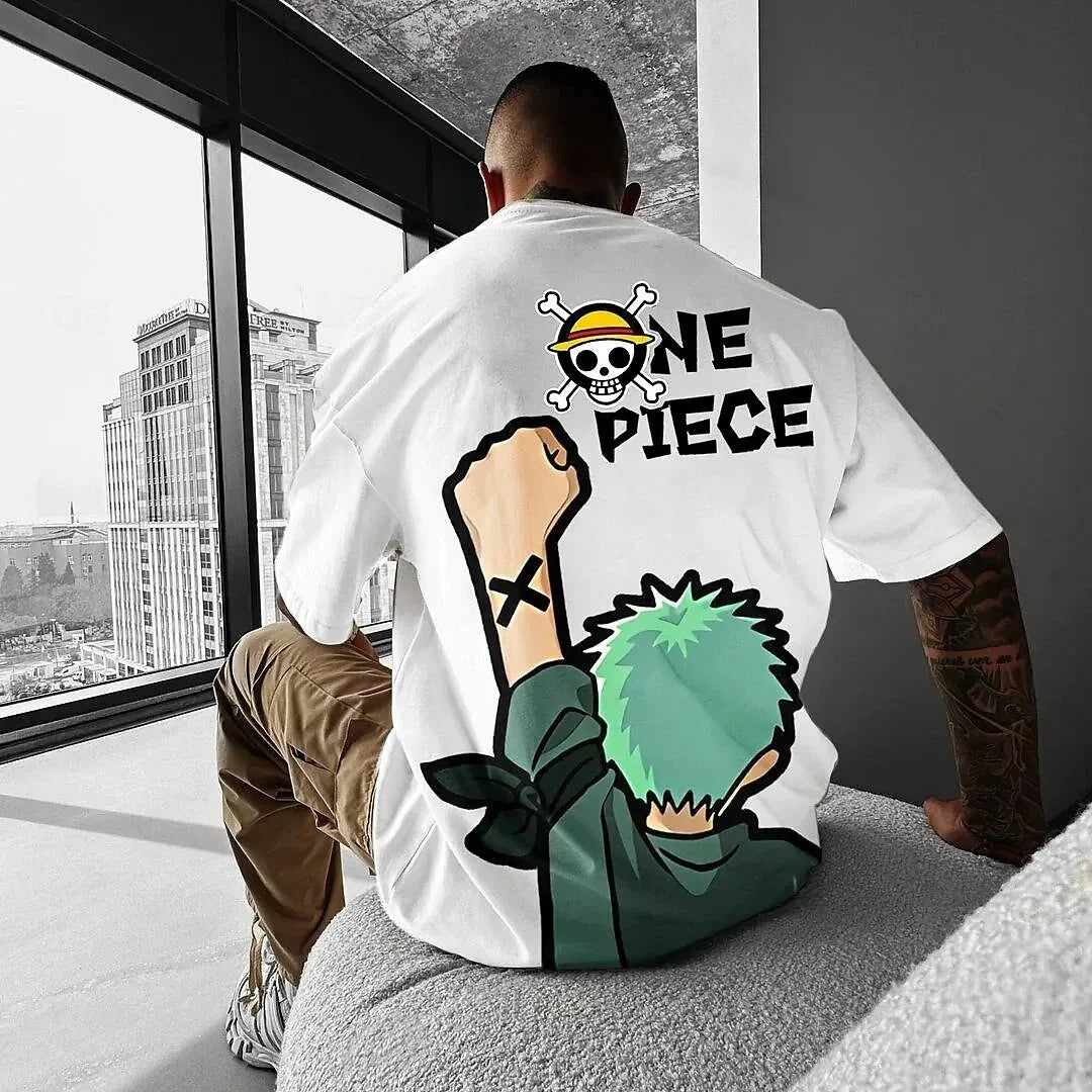 One Piece Zoro & Luffy Y2K T-Shirt | Unisex Cotton Anime Tee
