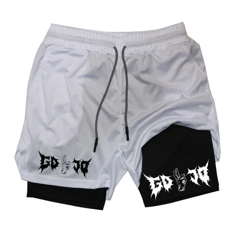 Anime 2-in-1 Running Shorts | Compression Shorts Phone Pocket