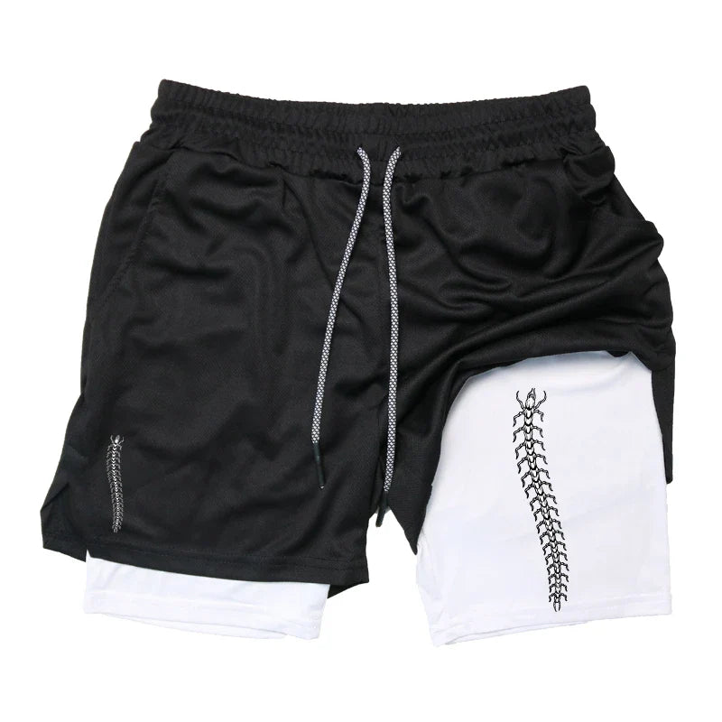 Anime 2-in-1 Running Shorts | Compression Shorts Phone Pocket