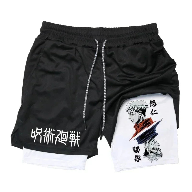 Men's Quick-Dry Anime Gym Compression Shorts | Performance