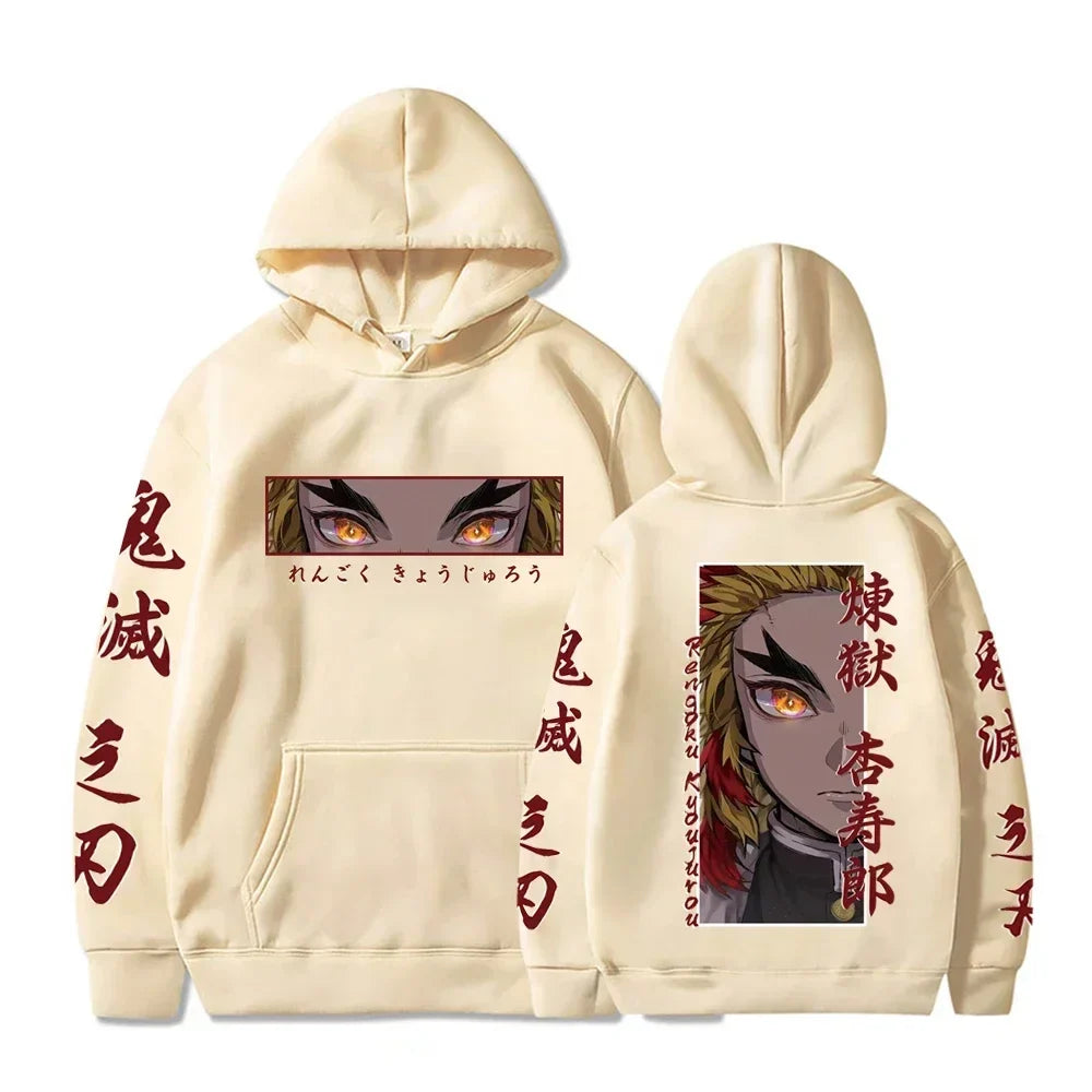 Demon Slayer Rengoku Eyes Hoodie | Plus Size Anime Sweatshirt