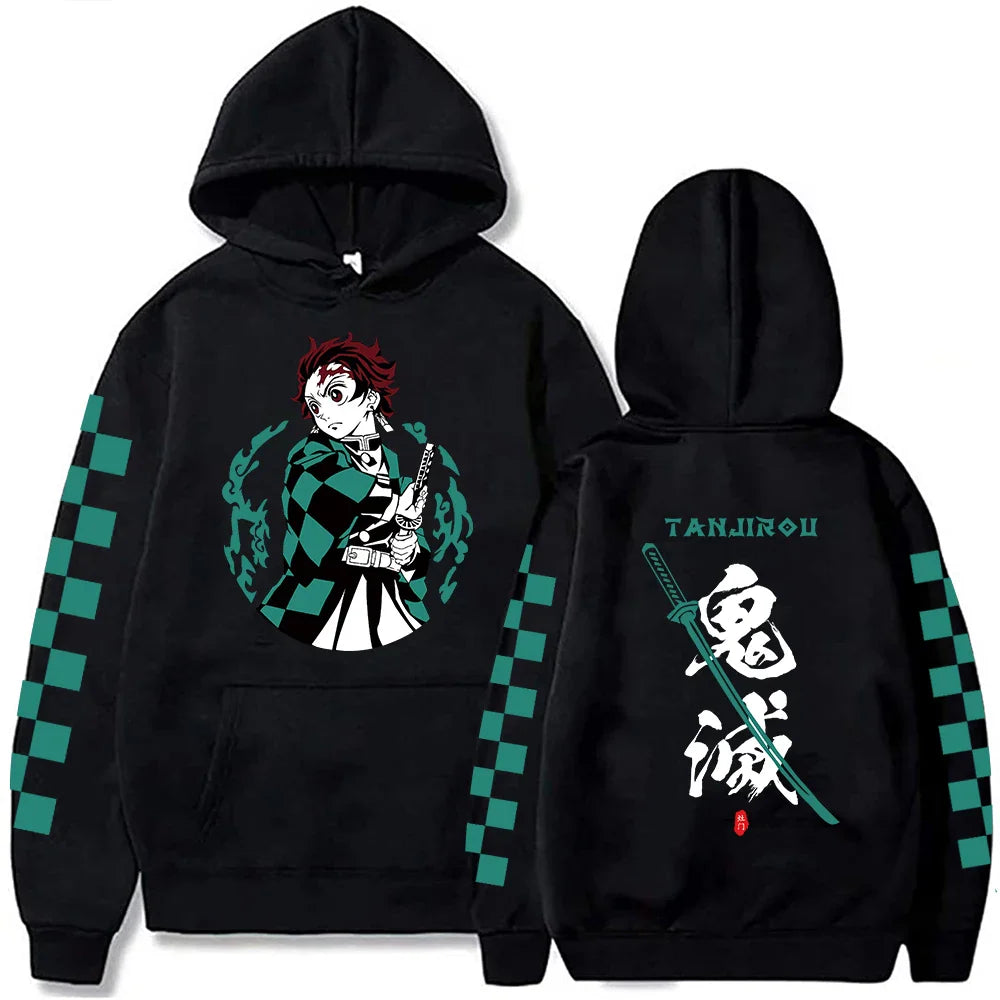 Demon Slayer Rengoku Loose Harajuku Hoodie | Anime Sweatshirt
