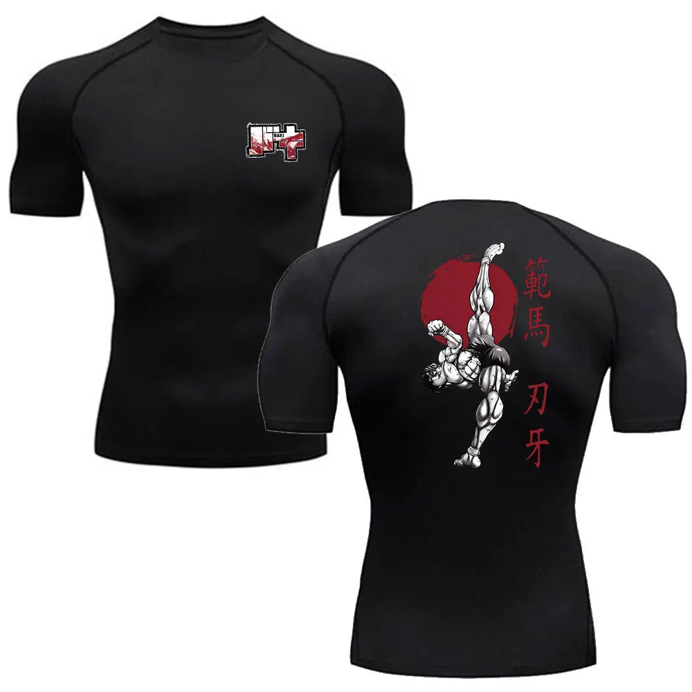 Baki Hanma Men's MMA T-Shirt | Gym Fitness Rash Guard BJJ
