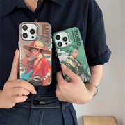 🛡️ ONE PIECE Luffy Hat Roronoa Zoro Plating Anime Phone Case for iPhone 15, 14, 13, 12, 11 Pro Max 🛡️