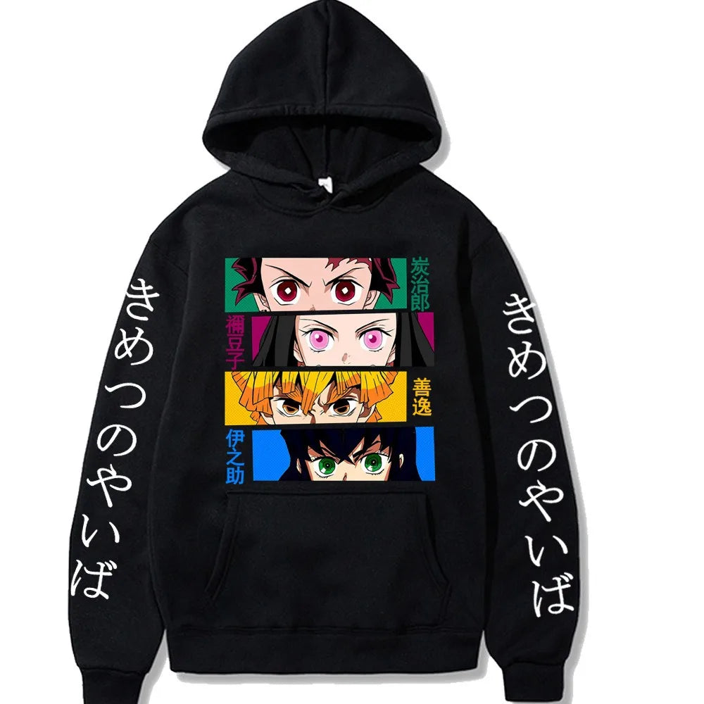Demon Slayer Rengoku Loose Harajuku Hoodie | Anime Sweatshirt