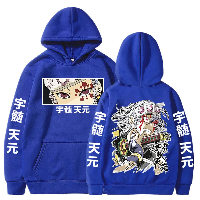 Demon Slayer Tengen Uzui Eyes Hoodie | Harajuku Oversized Streetwear