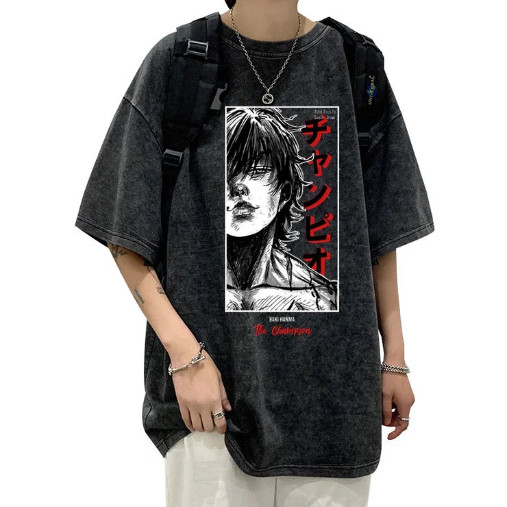 🥋 Grappler Baki Hanma Anime T-Shirt | RYŪZAN Harajuku Streetwear 🌟