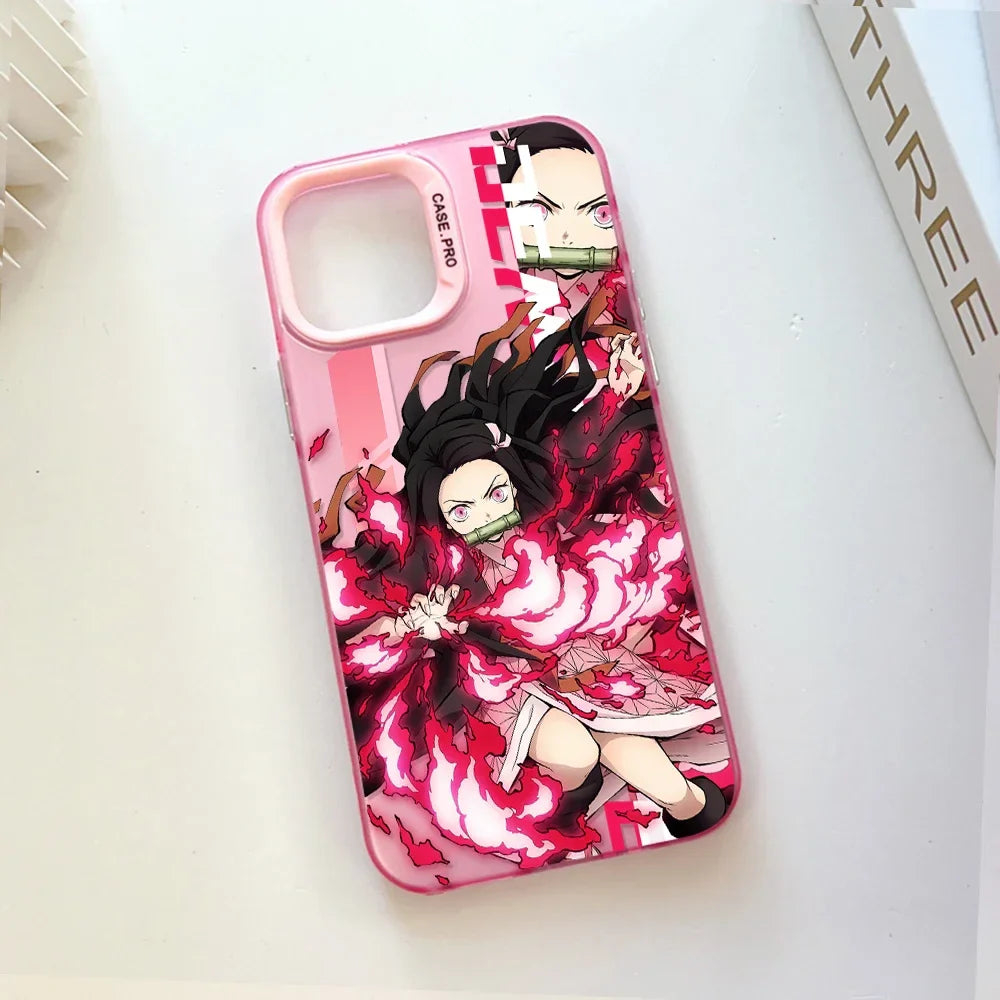 Demon Slayer iPhone Case | Silver Plated Lens Protection Cover