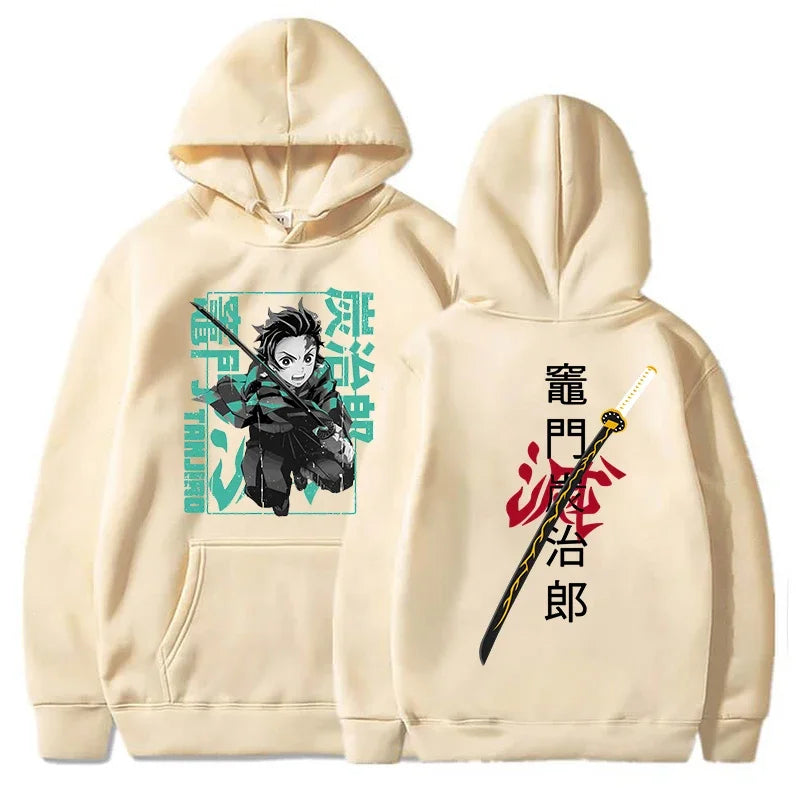 Demon Slayer Tanjiro Graphic Hoodie | Fleece Anime Pullover