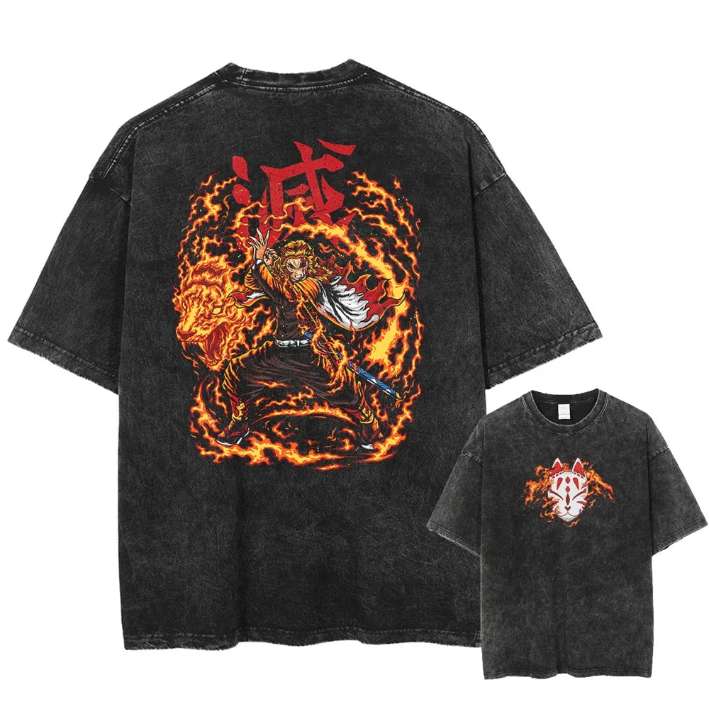 Demon Slayer Uzui Tengen Vintage T-Shirt | Oversized Cotton Tee