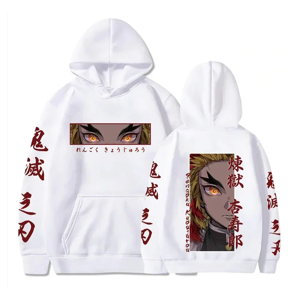 Demon Slayer Rengoku Eyes Hoodie | Plus Size Anime Sweatshirt
