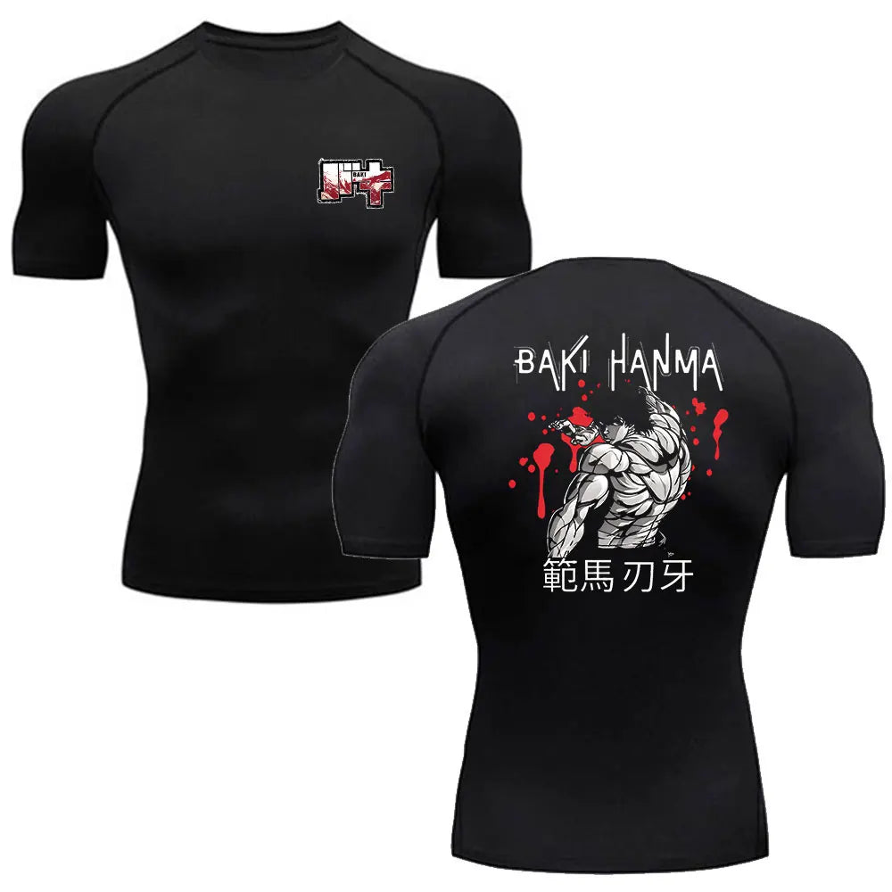 Baki Hanma Men's MMA T-Shirt | Gym Fitness Rash Guard BJJ