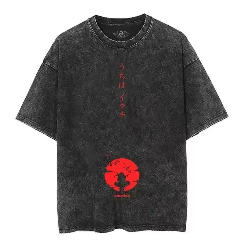 Vintage Naruto Oversized T-Shirt | Harajuku Black Cotton Tee