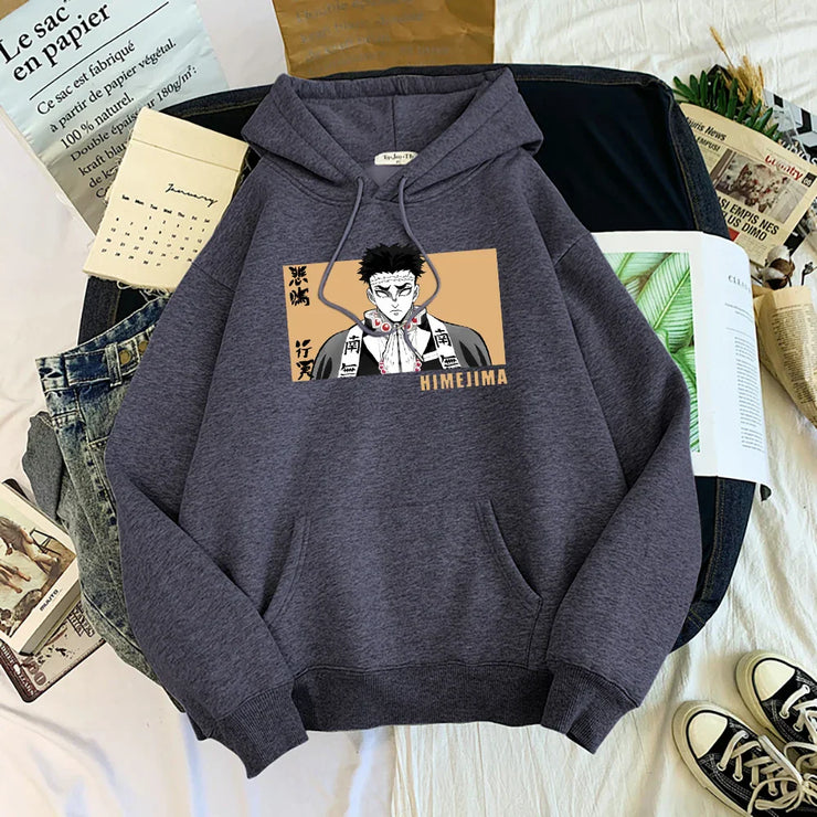 🟢 Demon Slayer Gyomei Himejima Hoodie | Oversized Fleece Sweatshirt | RYŪZAN Collection 🐉