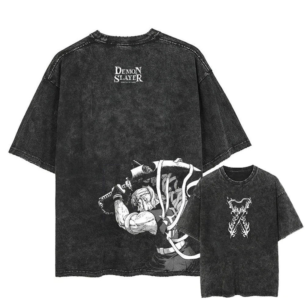 Demon Slayer Uzui Tengen Vintage T-Shirt | Oversized Cotton Tee