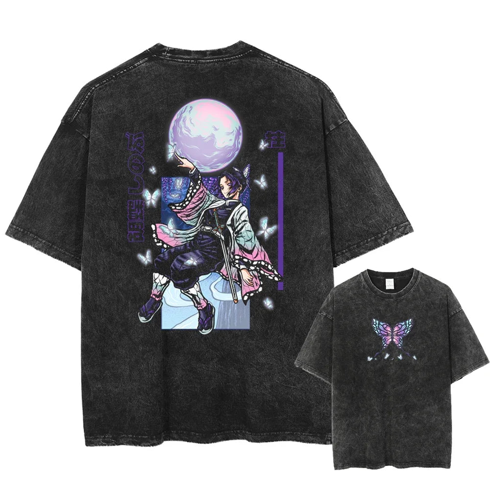 Demon Slayer Uzui Tengen Vintage T-Shirt | Oversized Cotton Tee