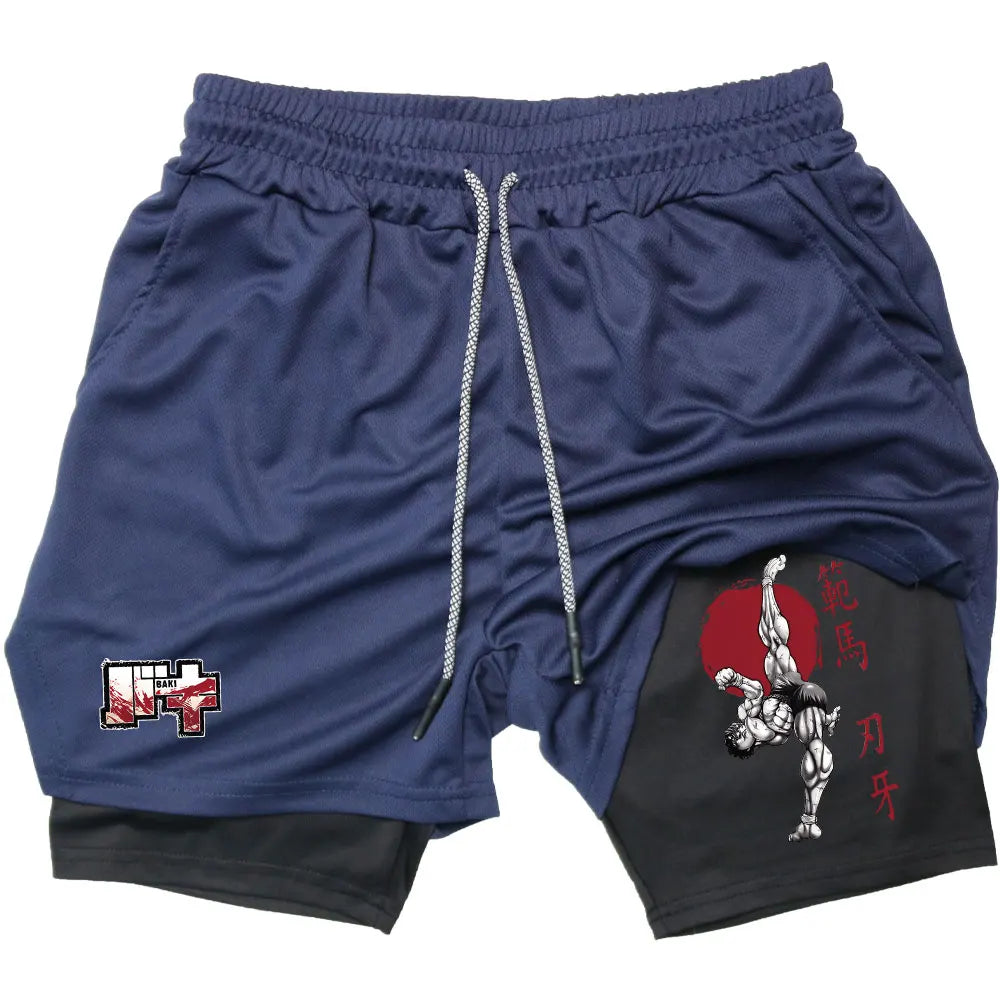 Baki Hanma 2-in-1 Gym Shorts | Compression Performance Shorts