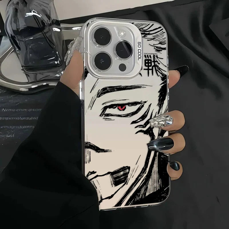 Jujutsu Kaisen Half-Wrapped iPhone Case | Silver Plated Quotes