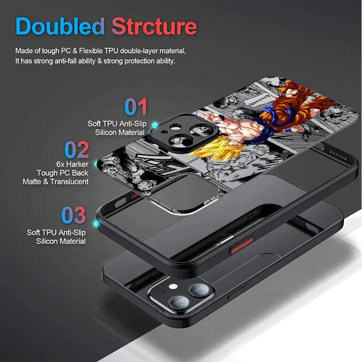 🐉 Dragon Balls Matte Shockproof Armor Case for iPhone 15/14/13 Series 📱