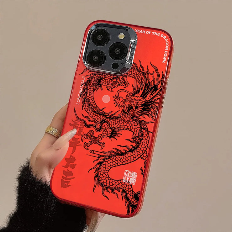 🐉 Chinese Dragon Red Plating iPhone Cover – Bold, Stylish, & Protective! 🔥