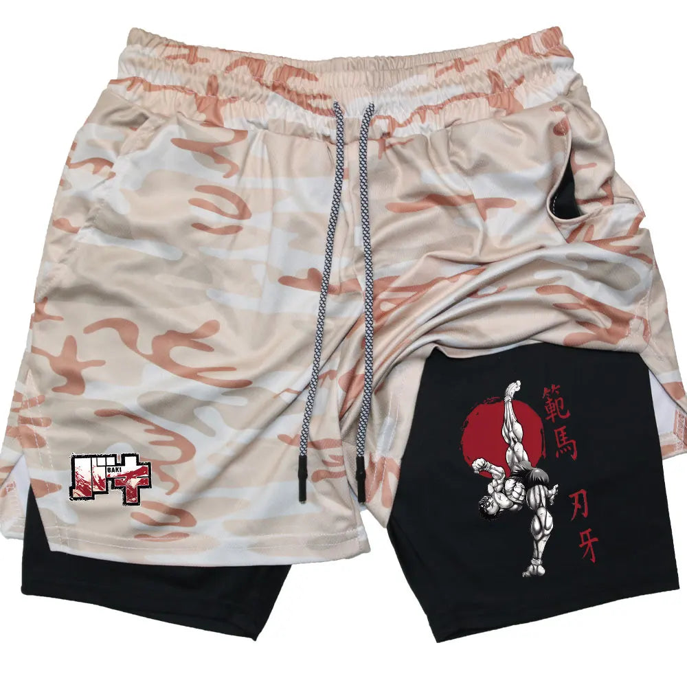 Baki Hanma 2-in-1 Gym Shorts | Compression Performance Shorts
