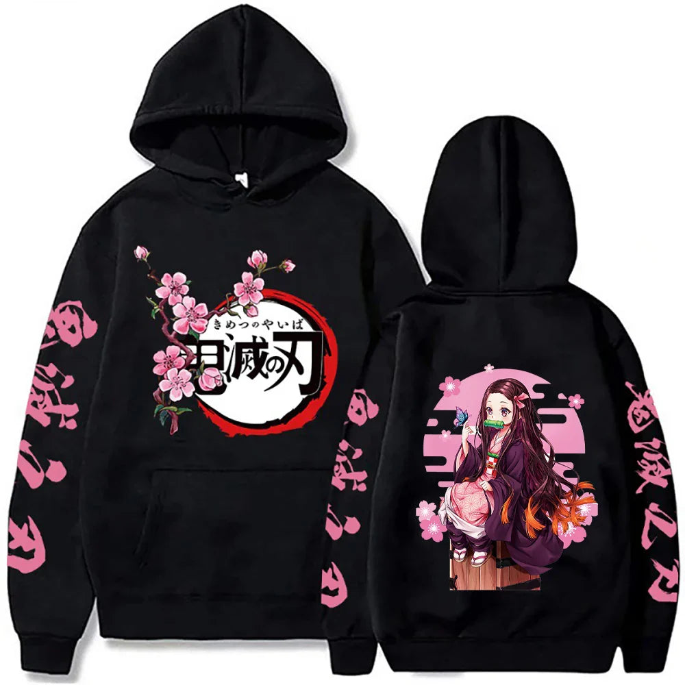 Demon Slayer Rengoku Loose Harajuku Hoodie | Anime Sweatshirt