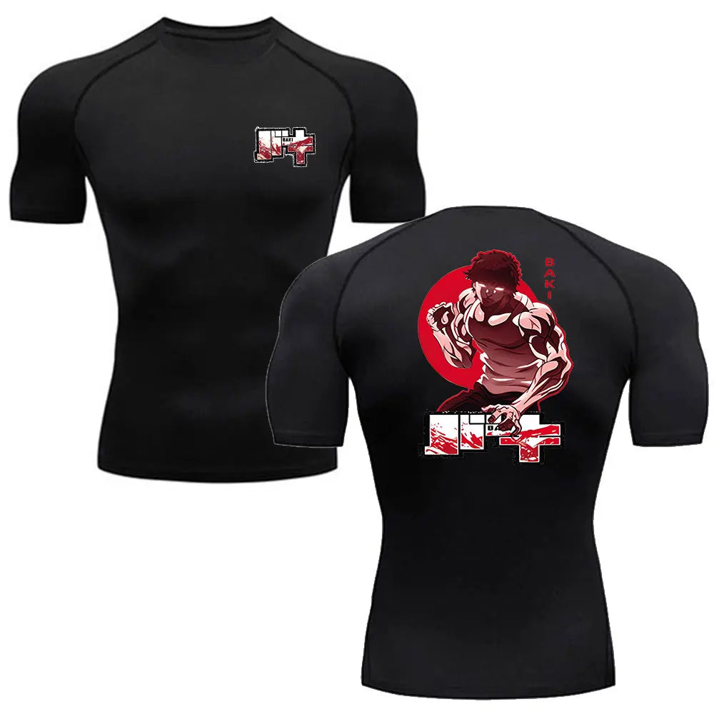 Baki Hanma Men's MMA T-Shirt | Gym Fitness Rash Guard BJJ