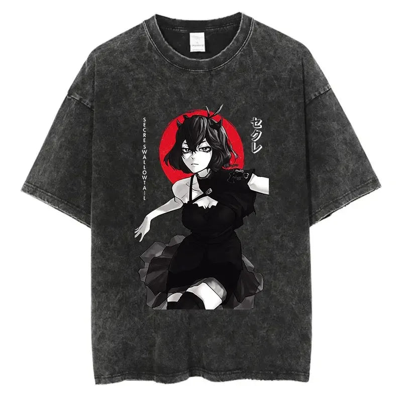 Black Clover Washed Vintage T-Shirt | Harajuku Streetwear