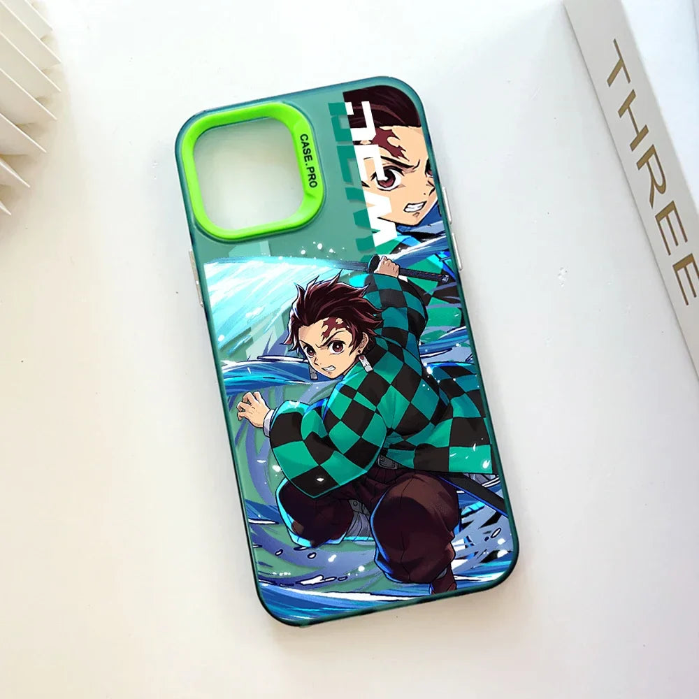 Demon Slayer iPhone Case | Silver Plated Lens Protection Cover