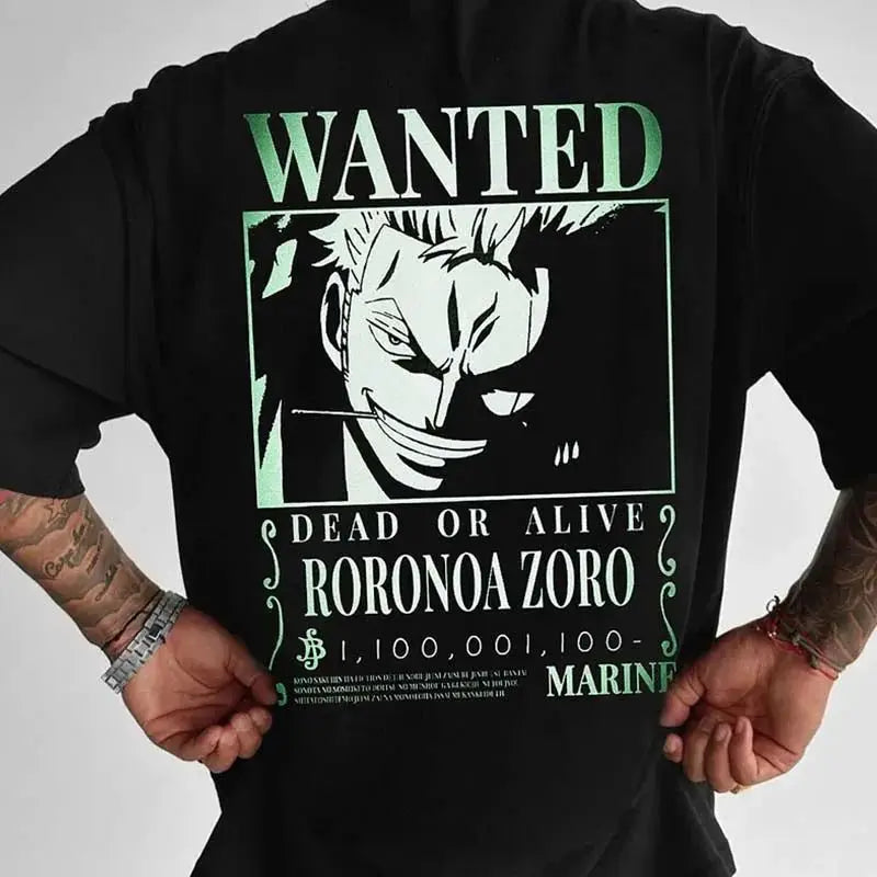 One Piece Zoro Oversized T-Shirt | Anime Cosplay Cotton Tee