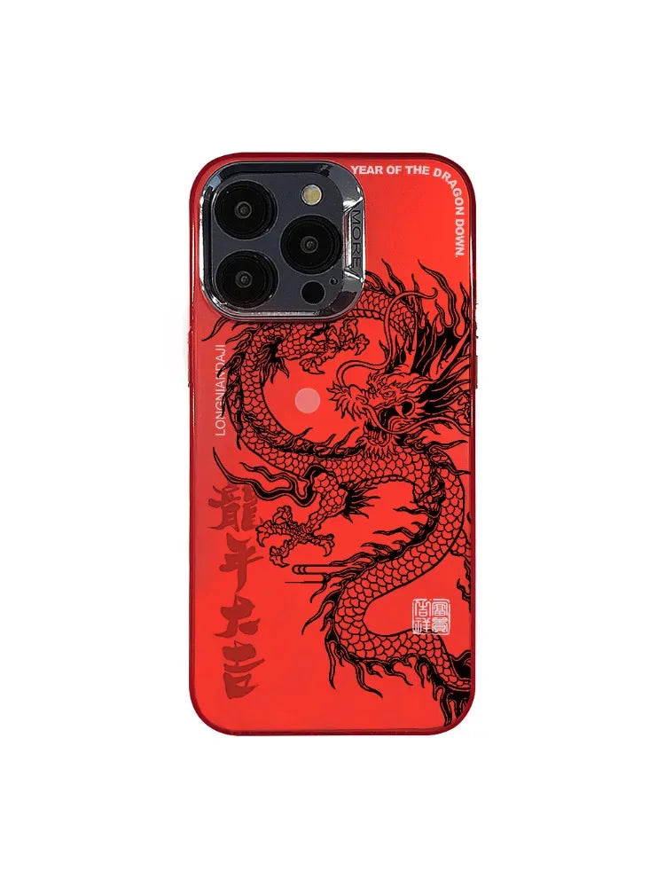 Chinese Dragon Red Plating Shockproof iPhone Case | TPU