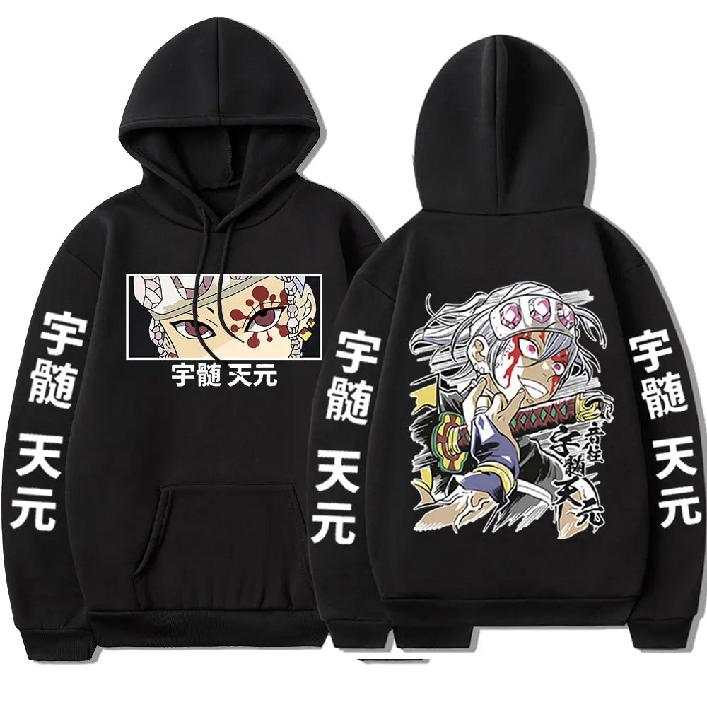 Demon Slayer Tengen Uzui Eyes Hoodie | Harajuku Oversized Streetwear