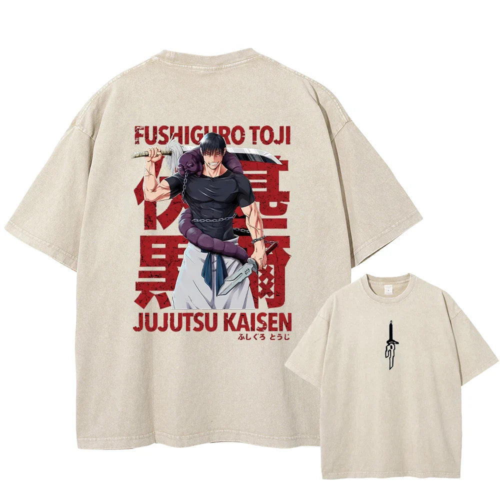 Japanese Anime Graphic Oversized T-Shirt | Washed Tee