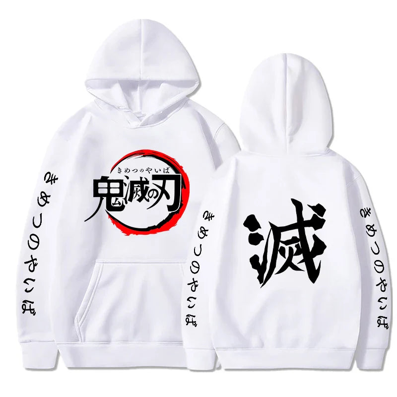 Demon Slayer Letter Graphic Hoodie | Harajuku Streetwear