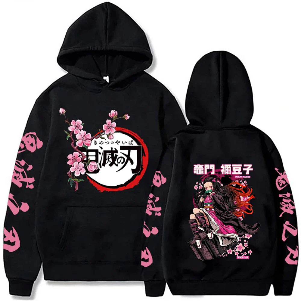 Demon Slayer Rengoku Loose Harajuku Hoodie | Anime Sweatshirt