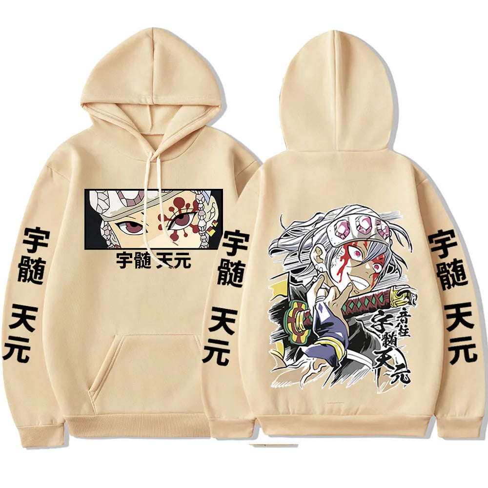 Demon Slayer Tengen Uzui Eyes Hoodie | Harajuku Oversized Streetwear