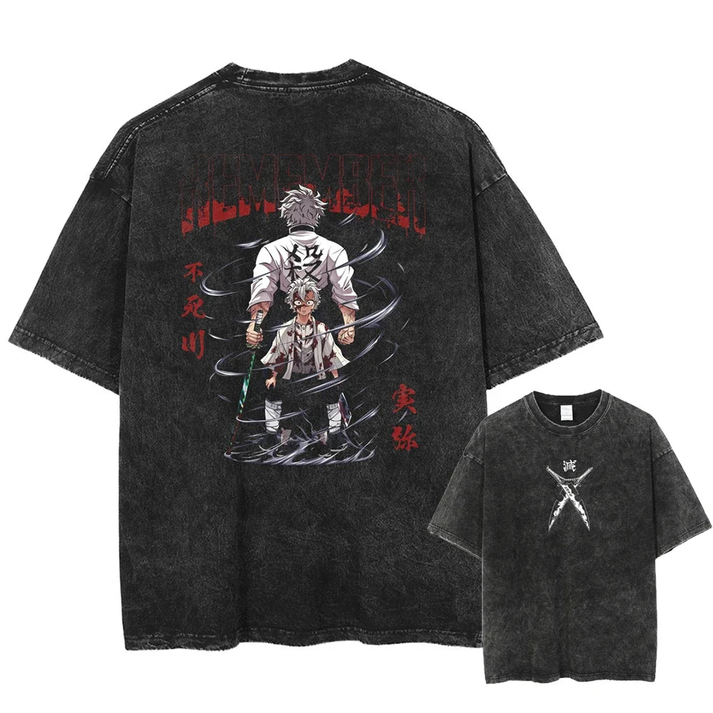 Demon Slayer Uzui Tengen Vintage T-Shirt | Oversized Cotton Tee