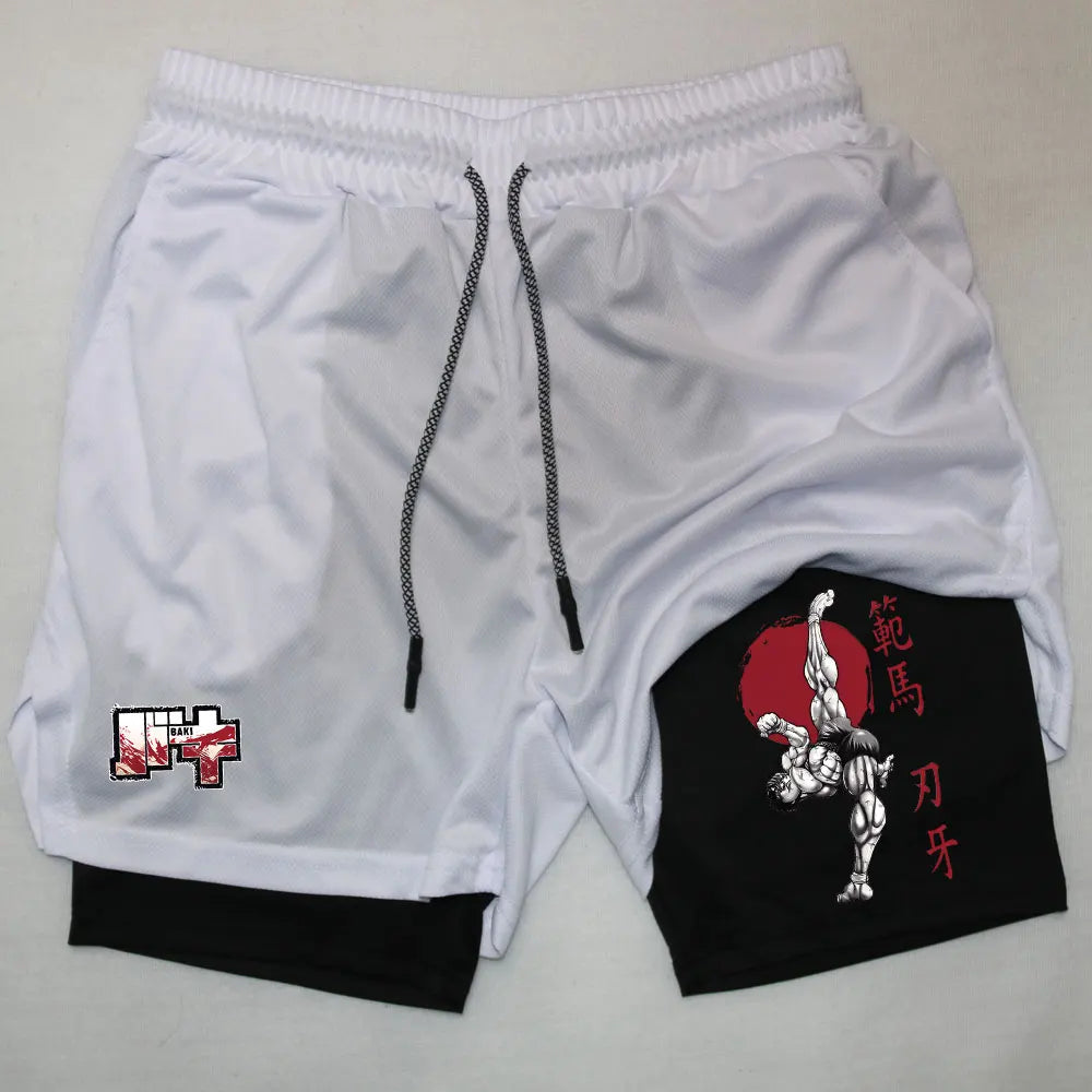 Baki Hanma 2-in-1 Gym Shorts | Compression Performance Shorts