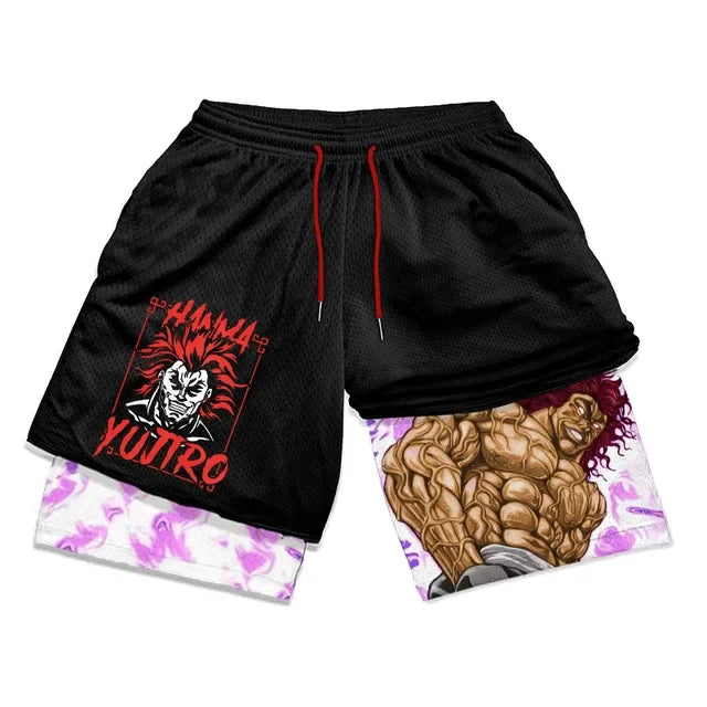 Baki Hanma Athletic 2-in-1 Gym Shorts | Anime Compression