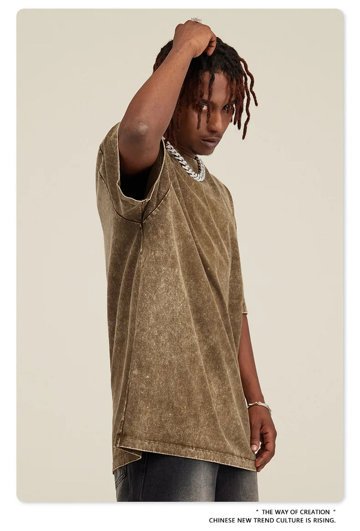 Men Washed Anime Attack On Titan T-Shirt Hip Hop Streetwear Graphic Print Oversize Tshirt Short Sleeve Cotton Loose Vintage Tops