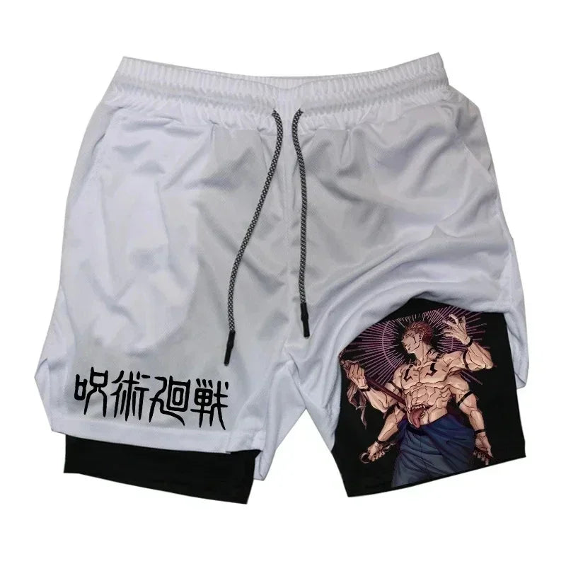 Men's Quick-Dry Anime Gym Compression Shorts | Performance