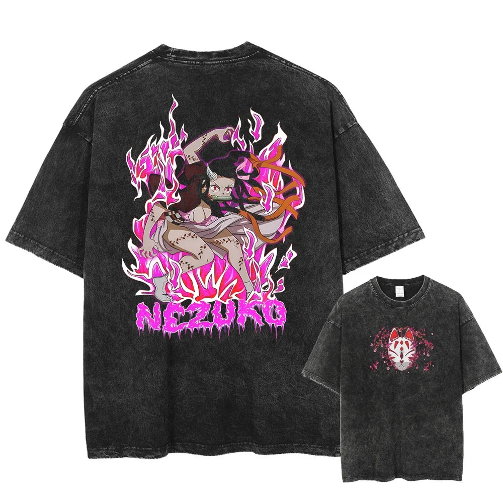 Demon Slayer Uzui Tengen Vintage T-Shirt | Oversized Cotton Tee
