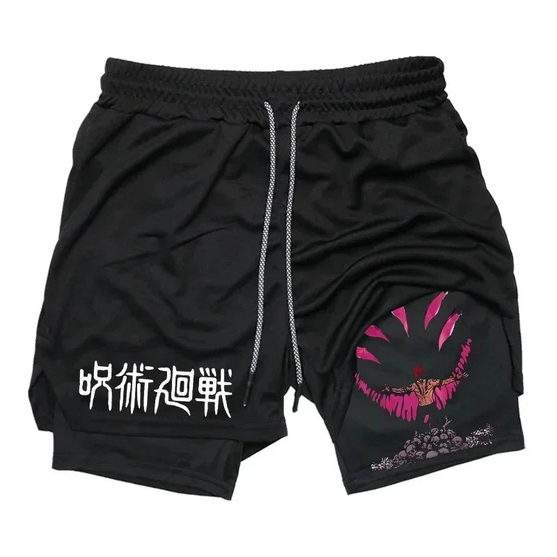 Jujutsu Kaisen 2-in-1 Compression Shorts | Anime Gym Shorts